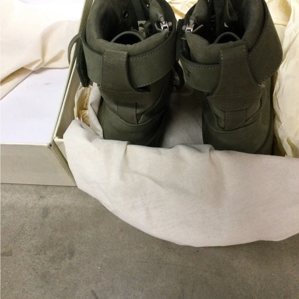 Olive Green High-Top Sneakers